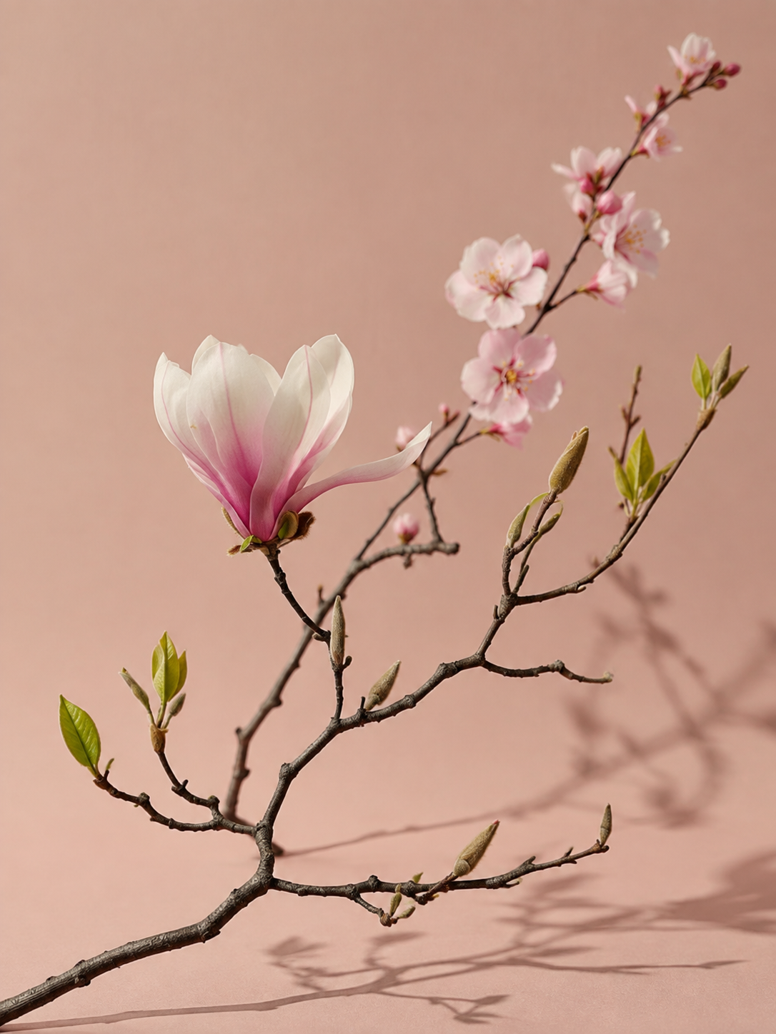 Magnolia y Flor de Melocotón