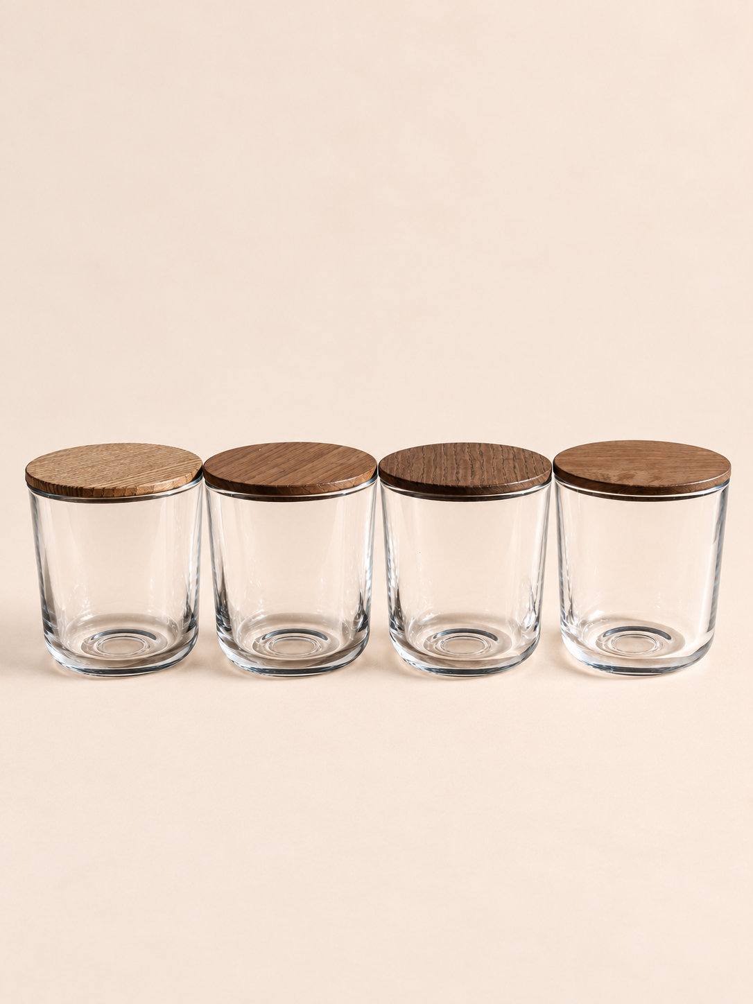 Tarro Pure de cristal para velas con tapa de madera, 280 ml