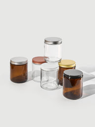 Pot en Verre avec Couvercle Métallique à Vis, 200 ml 
