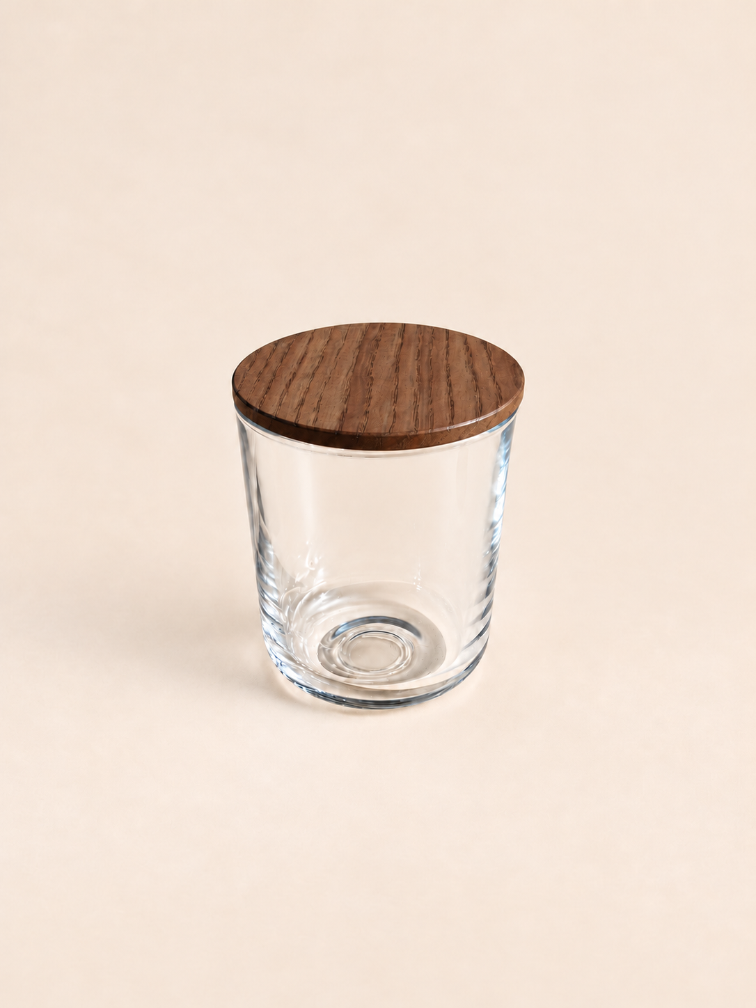 Tarro Pure de cristal para velas con tapa de madera, 280 ml