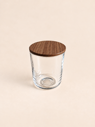 Tarro Pure de cristal para velas con tapa de madera, 280 ml